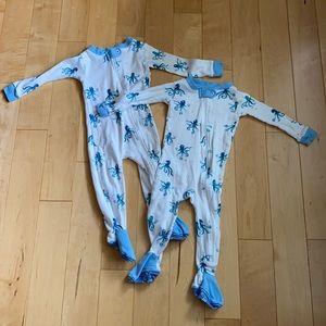 Lot of 2 Burt’s Bees Baby Sleepers 12 months